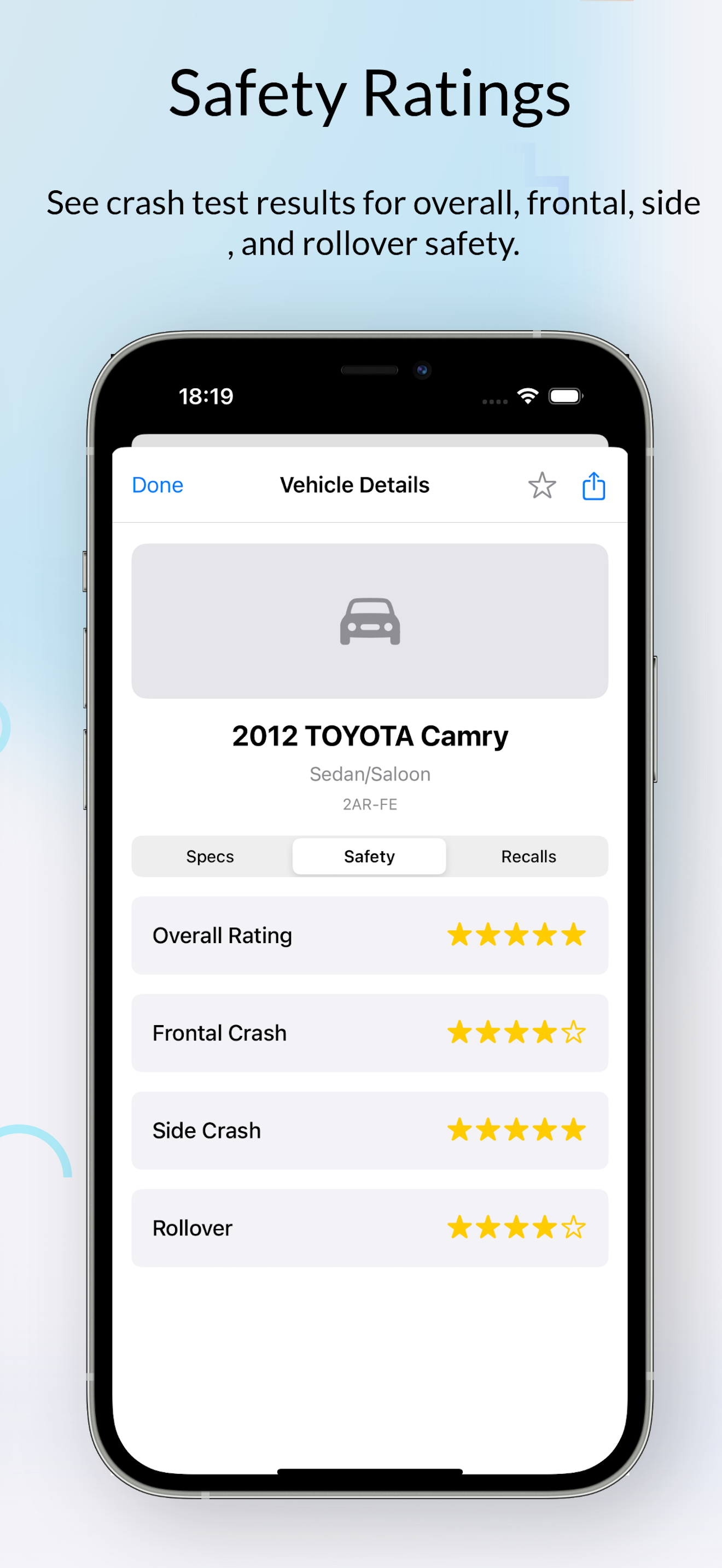 safety ratings and recalls